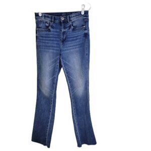 J. Jill High Rise Boot Cut Jeans Stretch Frayed Hem Women's Size 6